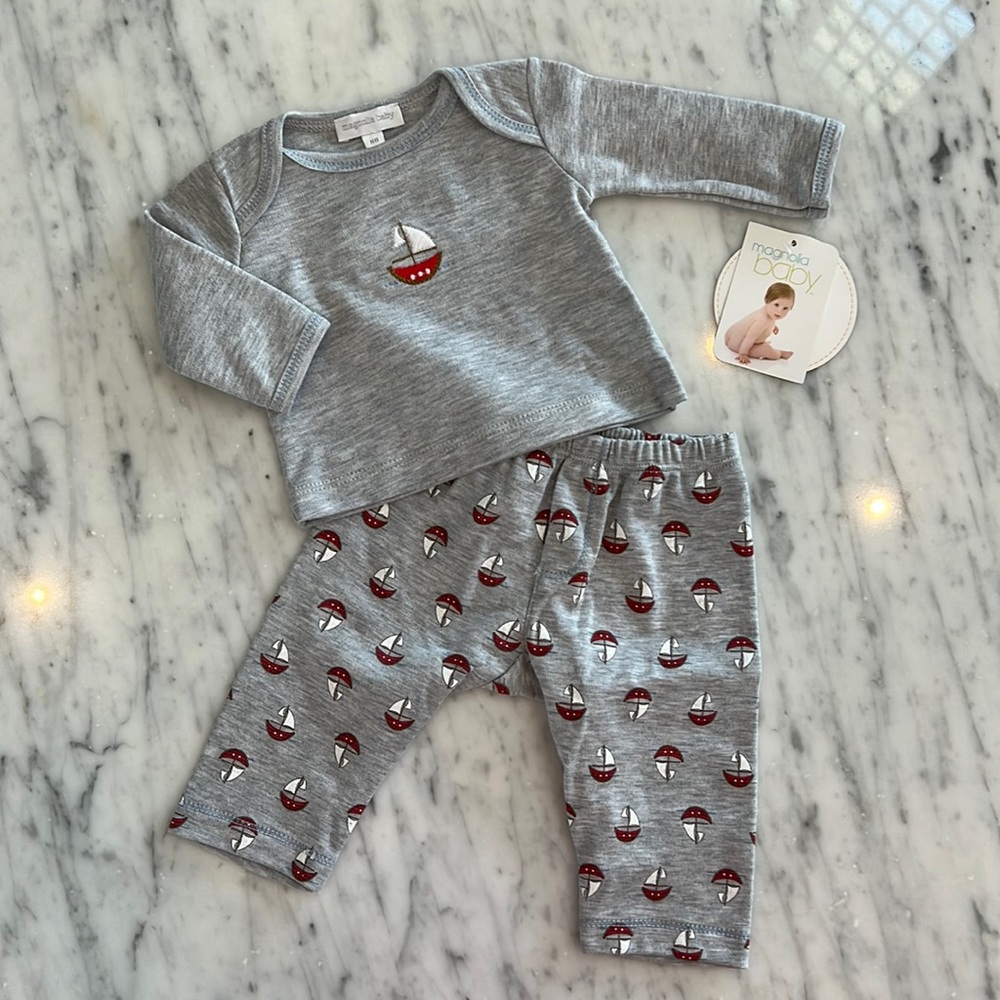 New Magnolia Baby Sailboat Pant Set Layette